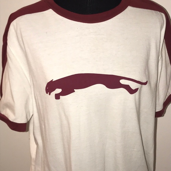 burgundy puma t shirt